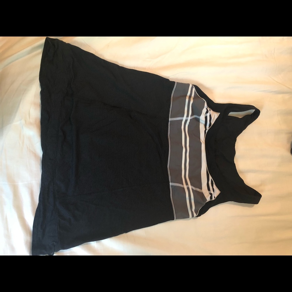Camisole black with stripes, loose midsection